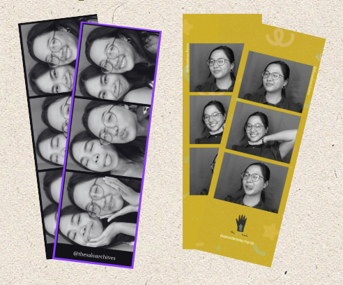 Examples of The Salo Archives photo strips offered as 2 by 6 inch refrigerator magnets